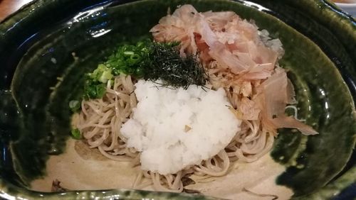 High angle view of food in bowl