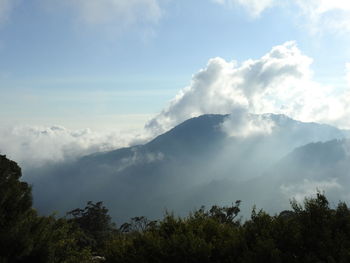 Low angle view of mountain against sky