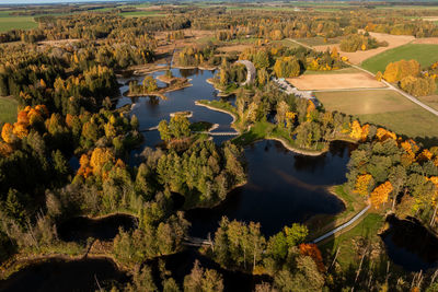 High angle view of lake
