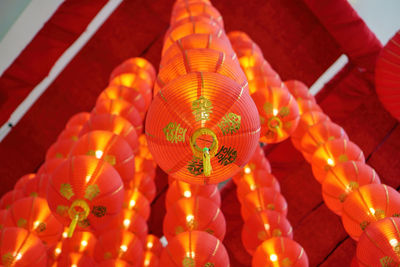 Low angle view of illuminated lanterns