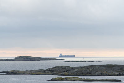 One ship by the sea in sweden