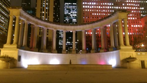 Illuminated city at night