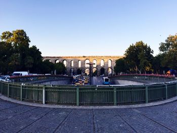 Built structure against clear blue sky
