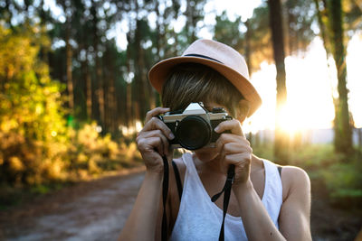 Portrait of man photographing