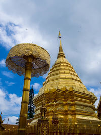 Low angle view of traditional building against sky