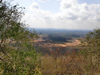 Scenic view of land against sky