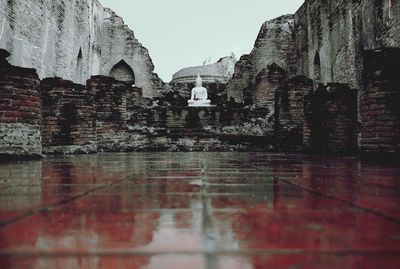 Reflection of church in water