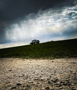 Scenic view of land against sky