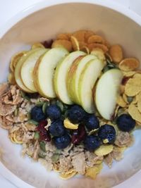 High angle view of breakfast served in bowl