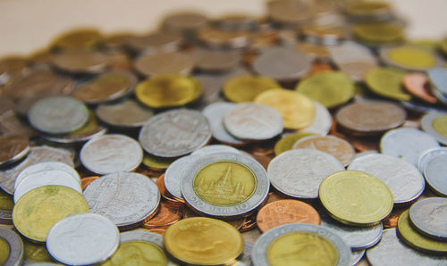 Close-up of coins