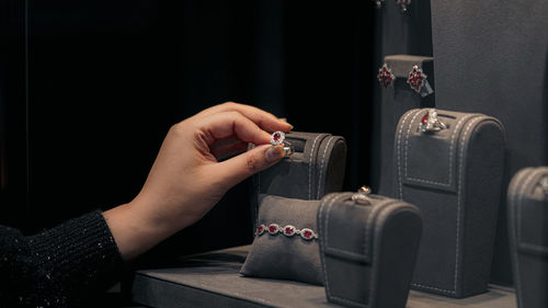 Midsection of woman holding gift box