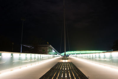 Light trails on road at night