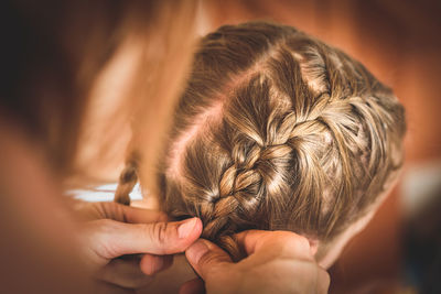 Close-up of girl hand