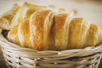 Close-up of bread in basket