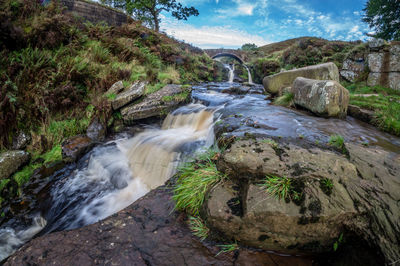 Scenic view of waterfall