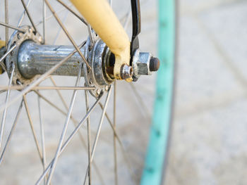 Close-up of bicycle wheel