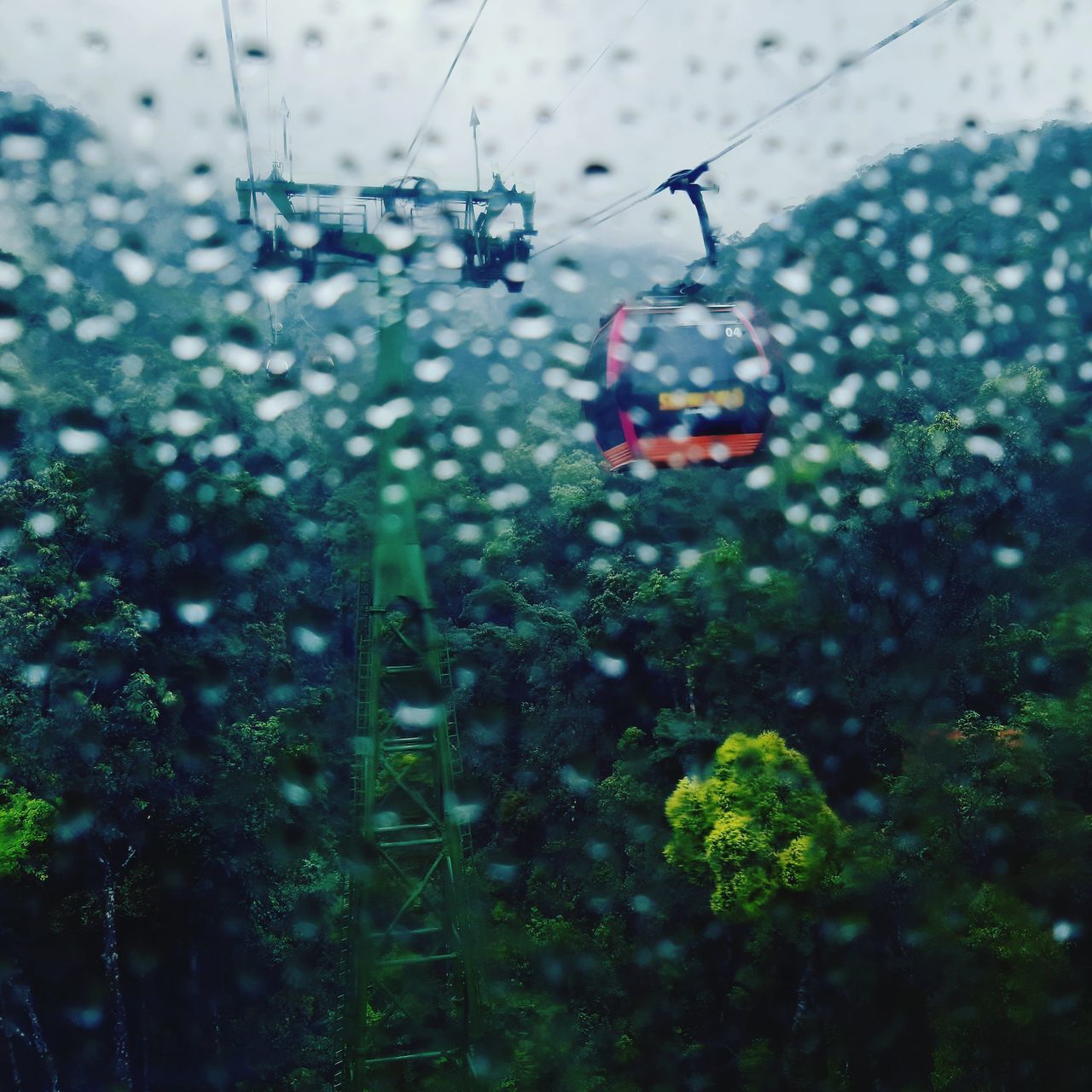 RAINDROPS ON WINDSHIELD OF CAR