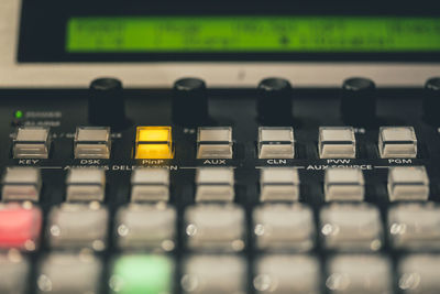 Close-up of audio equipment