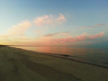 Scenic view of sea at sunset