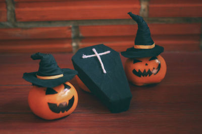 Close-up of pumpkin on table