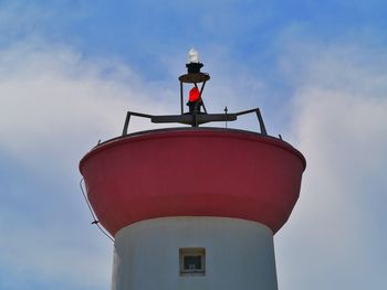 Low angle view of lighthouse against sky
