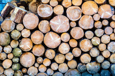 Full frame shot of logs