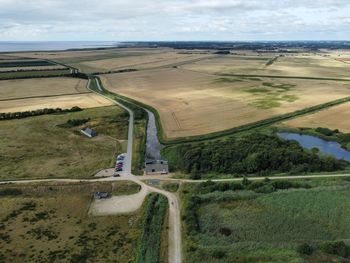 High angle view of agricultural field