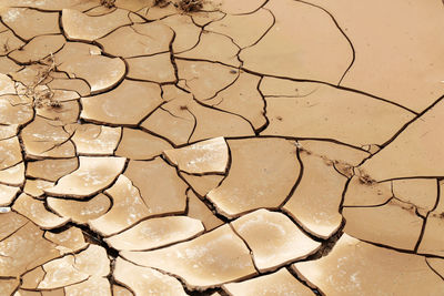 Full frame shot of cracked land
