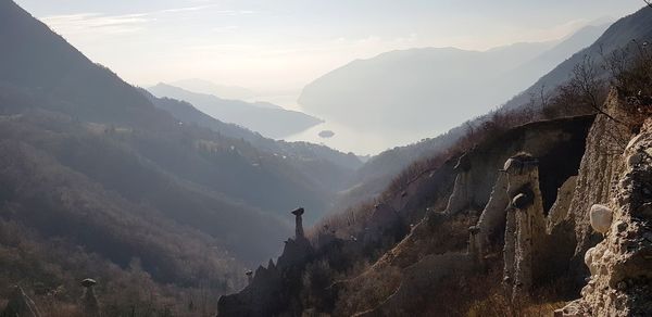 Panoramic view of mountains against sky