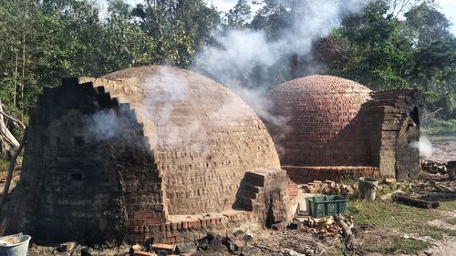 Panoramic shot of trees on field