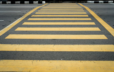 Zebra crossing on road