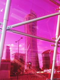 City lit up at night