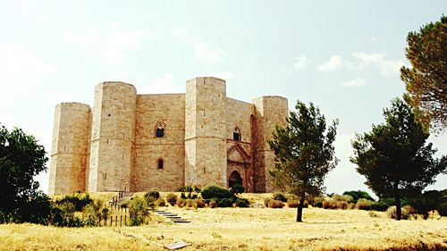 Low angle view of old ruin