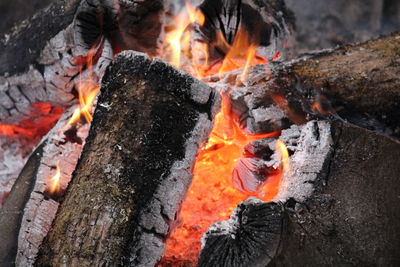 Close-up of bonfire