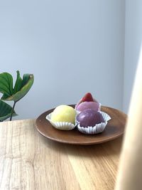 Close-up of cupcakes on table