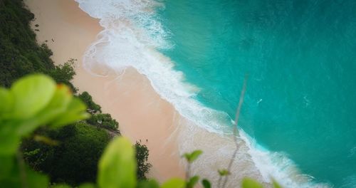 High angle view of sea waves