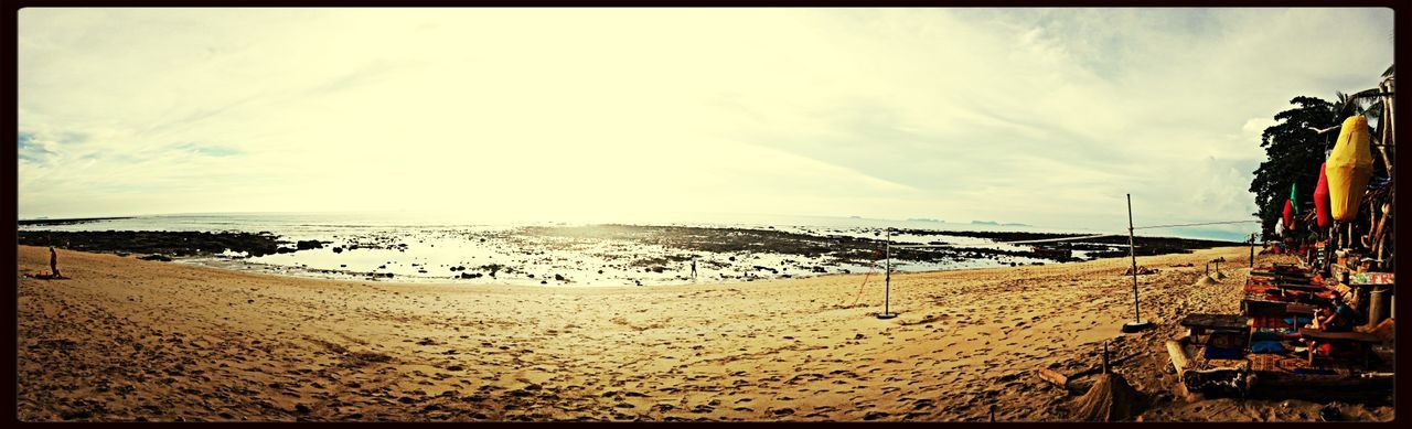 beach, sea, sand, sky, horizon over water, shore, water, transfer print, tranquil scene, scenics, tranquility, beauty in nature, auto post production filter, panoramic, nature, cloud - sky, coastline, incidental people, cloud, vacations