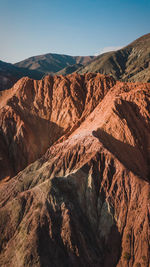 Scenic view of mountains against clear sky