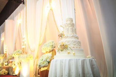 Wedding cake. selective focus. copy space.