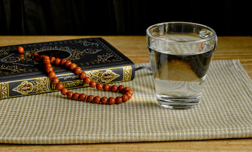 Close-up of drink in glass on table