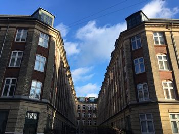 Low angle view of residential buildings against sky