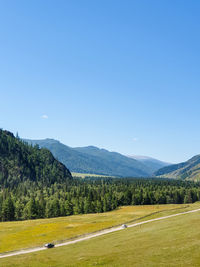 Scenic view of landscape against clear sky