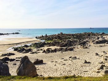 Scenic view of beach against sky