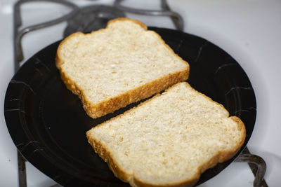 High angle view of bread on table