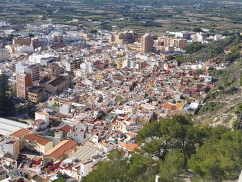 High angle shot of townscape