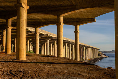 View of bridge over sea against sky