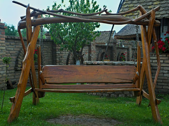 Empty swing in park