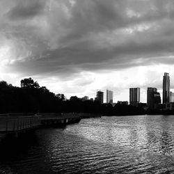 River against cloudy sky