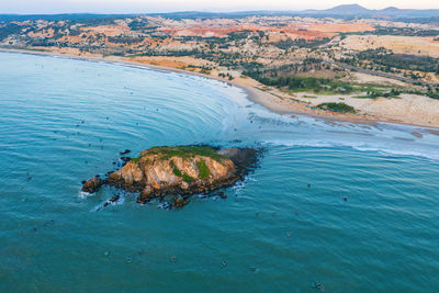 High angle view of a beach