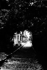 Narrow steps leading to canal